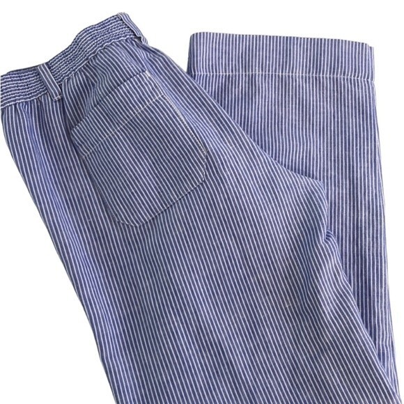 Talbots Easy Drawstring Stripe Pant Linen Cotton Coastal Loose Fit Comfy Airy - Picture 16 of 16